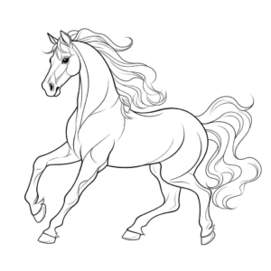 Desenho de cavalo a galope para colorir