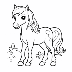 Desenho de cavalo adorável para colorir