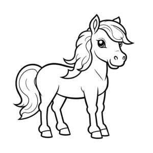 Desenho de cavalo adorável para colorir