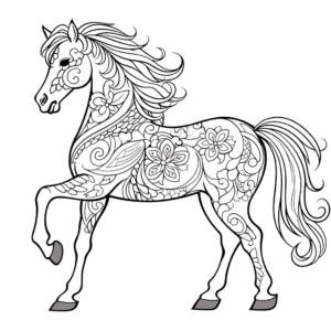 Desenho de cavalo adulto para colorir