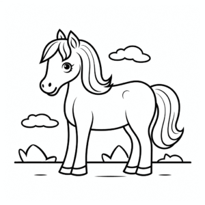 Desenho de cavalo agradável para colorir