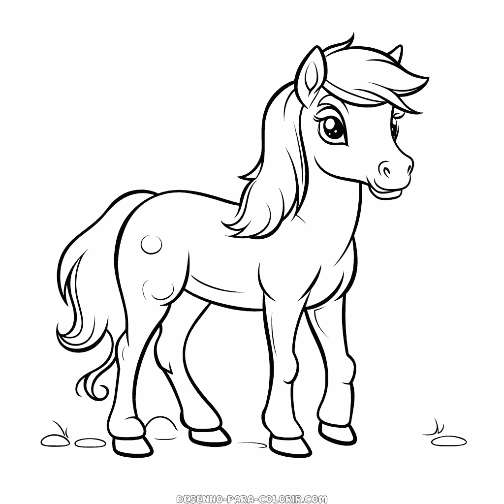Desenho de cavalo amigável para colorir
