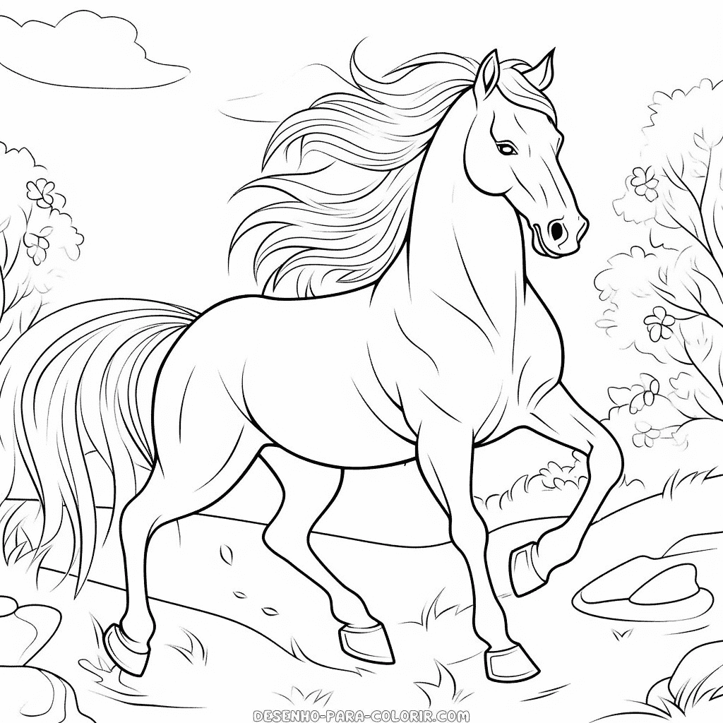 Desenho de cavalo animal para colorir