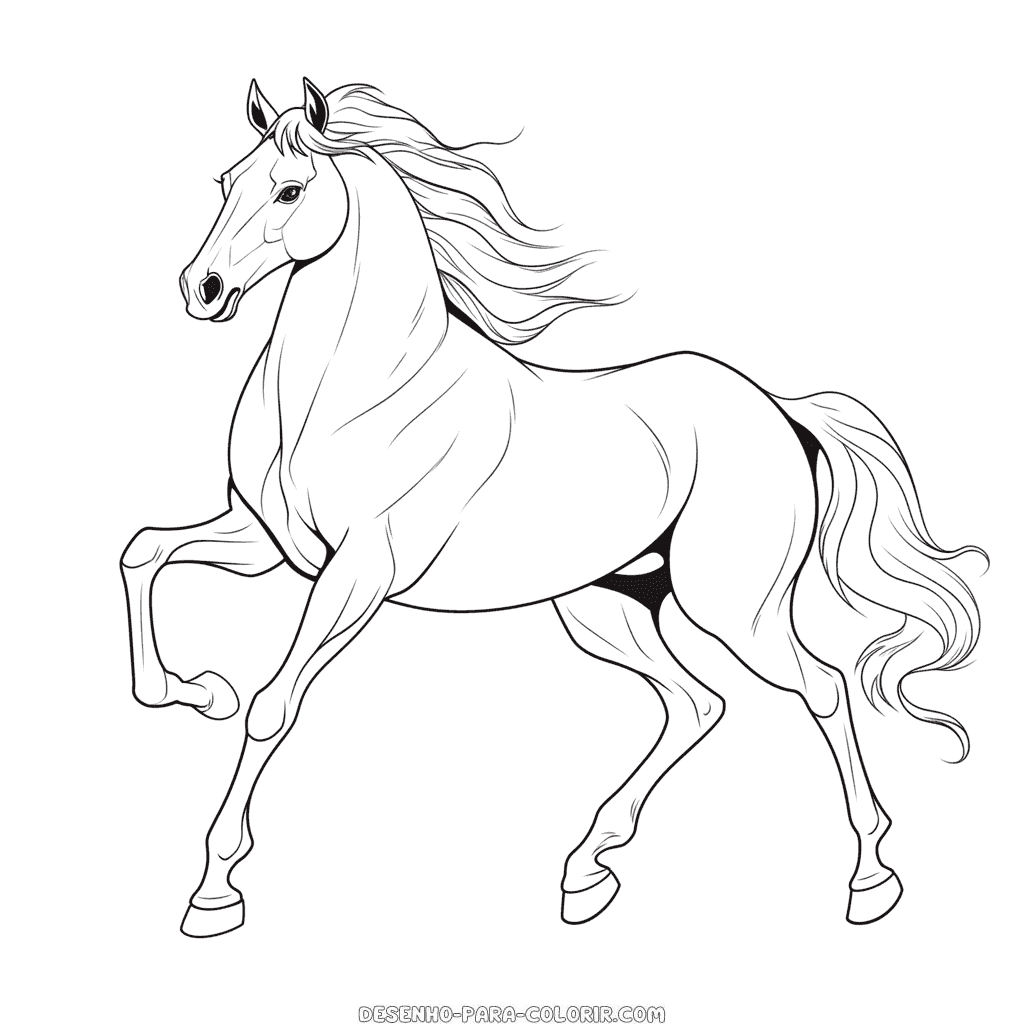 Desenho de cavalo árabe para colorir