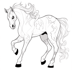 Desenho de cavalo assustador de halloween para colorir