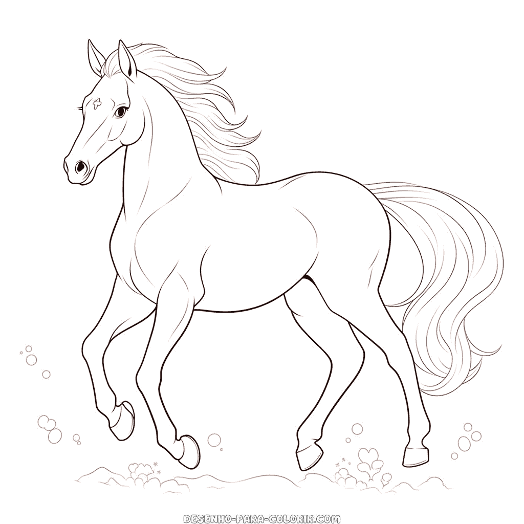 Desenho de cavalo bonito para colorir