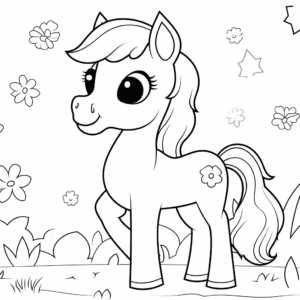 Desenho de cavalo bonito para colorir