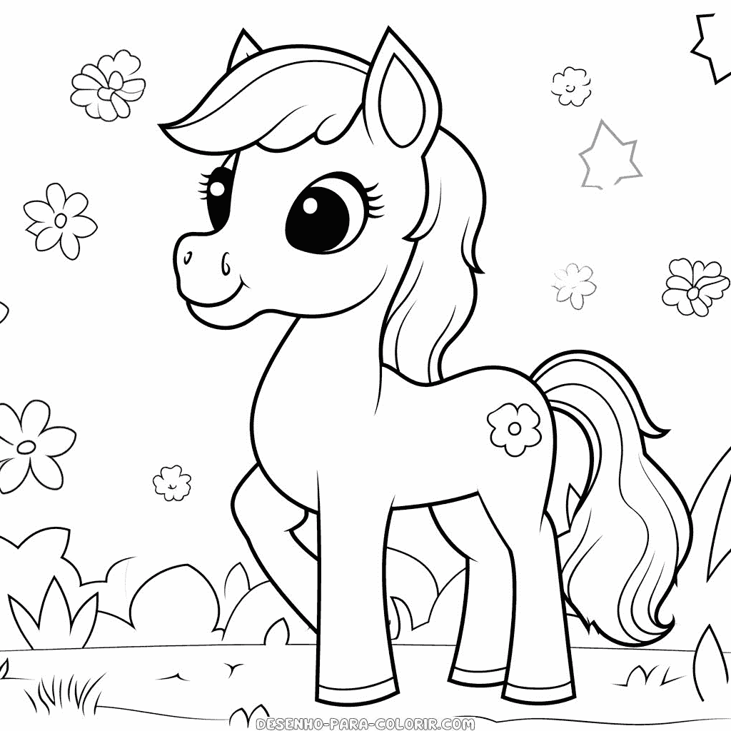 Desenho de cavalo bonito para colorir