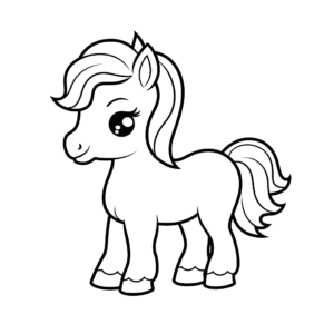 Desenho de cavalo bonito para crianças para colorir