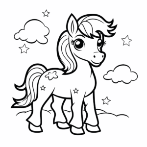 Desenho de cavalo calmo para colorir