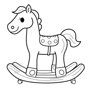 Desenho de cavalo de balanço para colorir
