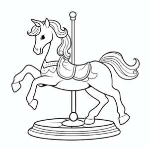 Desenho de cavalo de carrossel para colorir