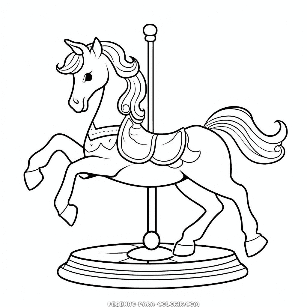 Desenho de cavalo de carrossel para colorir