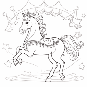 Desenho de cavalo de circo para colorir