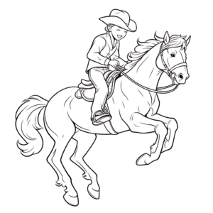 Desenho de cavalo de corrida de barril para colorir