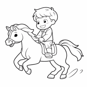 Desenho de cavalo de corrida para colorir