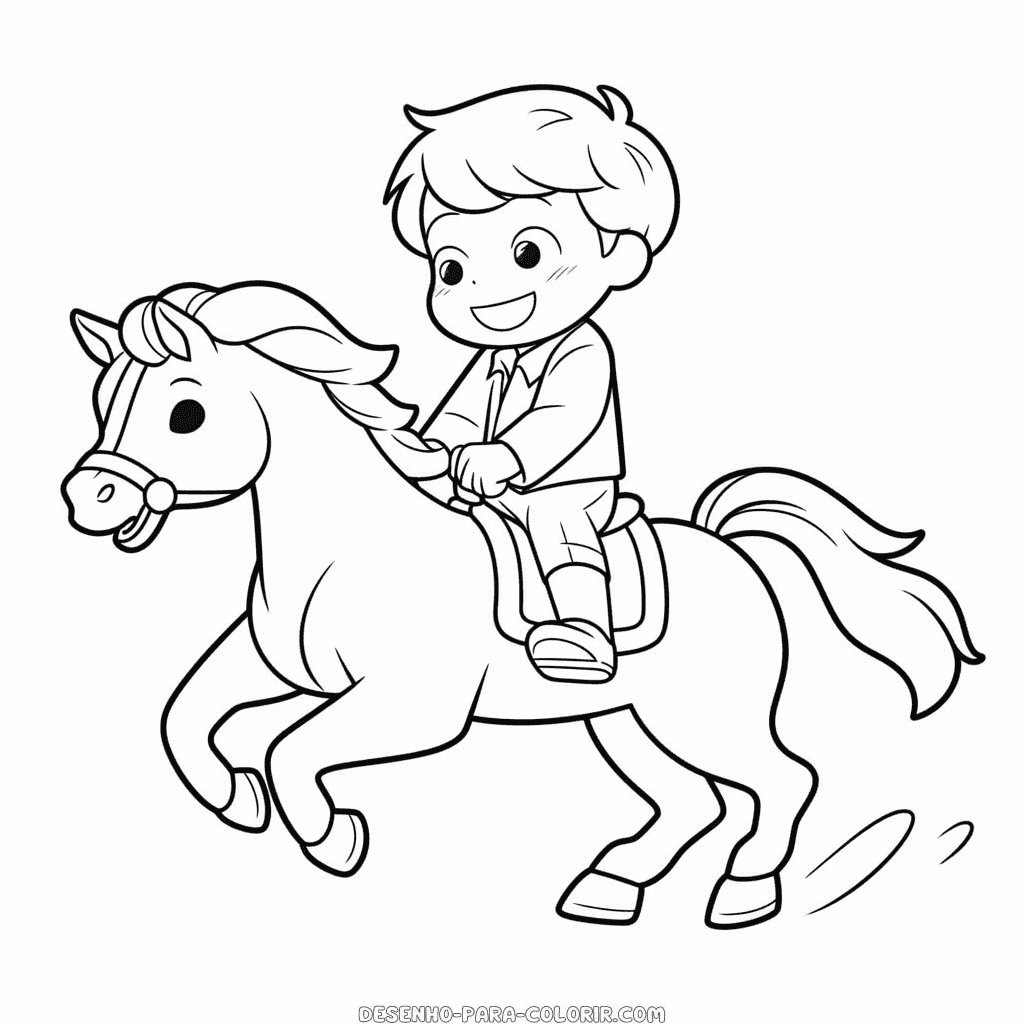 Desenho de cavalo de corrida para colorir