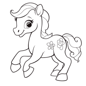 Desenho de cavalo de desenho animado para colorir