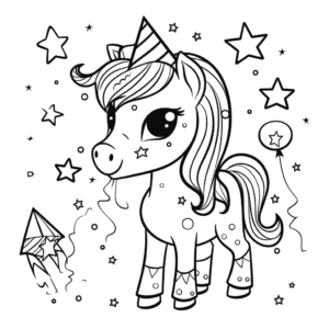 Desenho de cavalo de festa para colorir