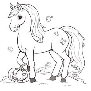 Desenho de cavalo de halloween para colorir