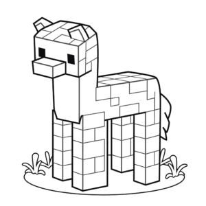 Desenho de cavalo de minecraft para colorir