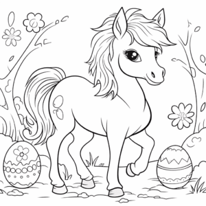 Desenho de cavalo de páscoa para colorir