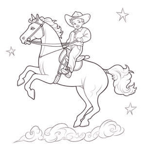 Desenho de cavalo de rodeio para colorir