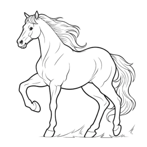 Desenho de cavalo detalhado para colorir