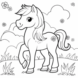 Desenho de cavalo do jardim de infância para colorir