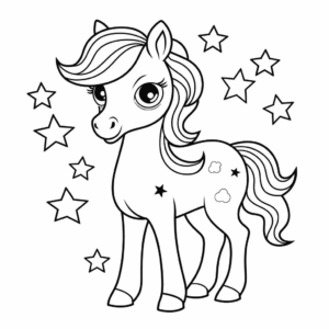 Desenho de cavalo doce para colorir