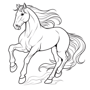 Desenho de cavalo duro para colorir