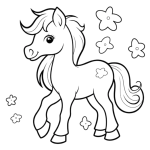 Desenho de cavalo em miniatura para colorir