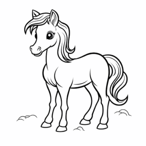 Desenho de cavalo empático para colorir