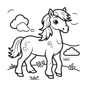Desenho de cavalo energético para colorir