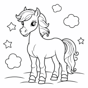 Desenho de cavalo esperançoso para colorir