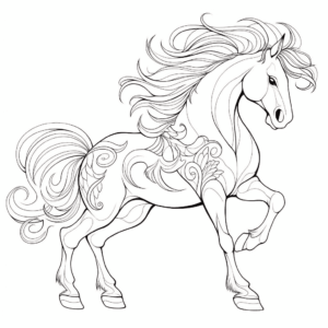 Desenho de cavalo espiritual para colorir