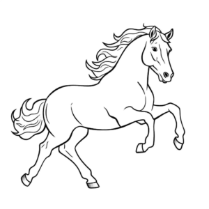 Desenho de cavalo galopante para colorir