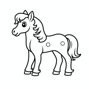 Desenho de cavalo gentil para colorir