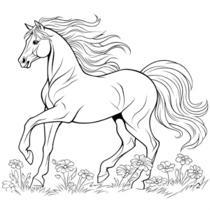 Desenho de cavalo grande para colorir