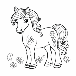 Desenho de cavalo imaginativo para colorir