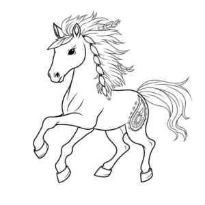 Desenho de cavalo indiano para colorir