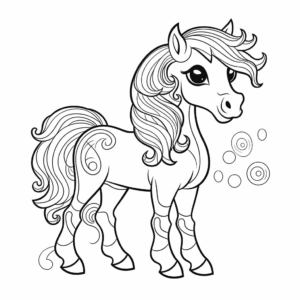 Desenho de cavalo mandala fácil para colorir