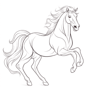 Desenho de cavalo mustang para colorir