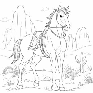 Desenho de cavalo ocidental para colorir