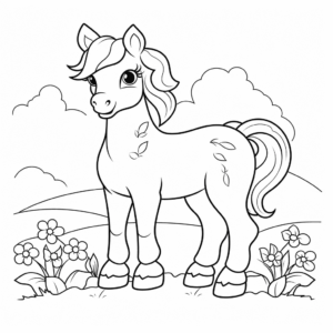 Desenho de cavalo pacífico para colorir