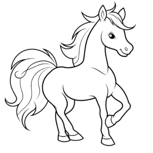 Desenho de cavalo para crianças em idade pré-escolar para colorir