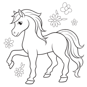 Desenho de cavalo para crianças para colorir
