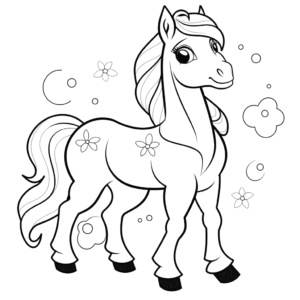 Desenho de cavalo para crianças para colorir