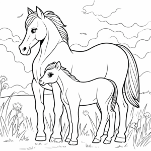 Desenho de cavalo para o dia dos pais para colorir