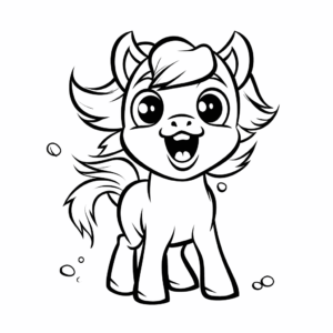 Desenho de cavalo parecendo tão feliz para colorir